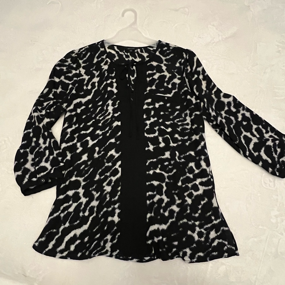 RW&CO. Monochrome Animal Print Blouse
